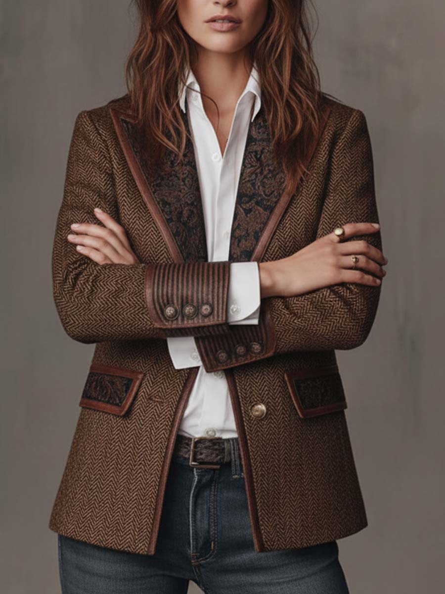Pauline | Blazer à empiècements chevrons