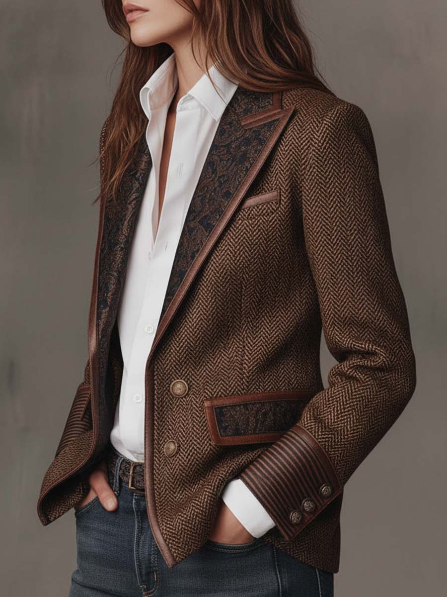 Pauline | Blazer à empiècements chevrons