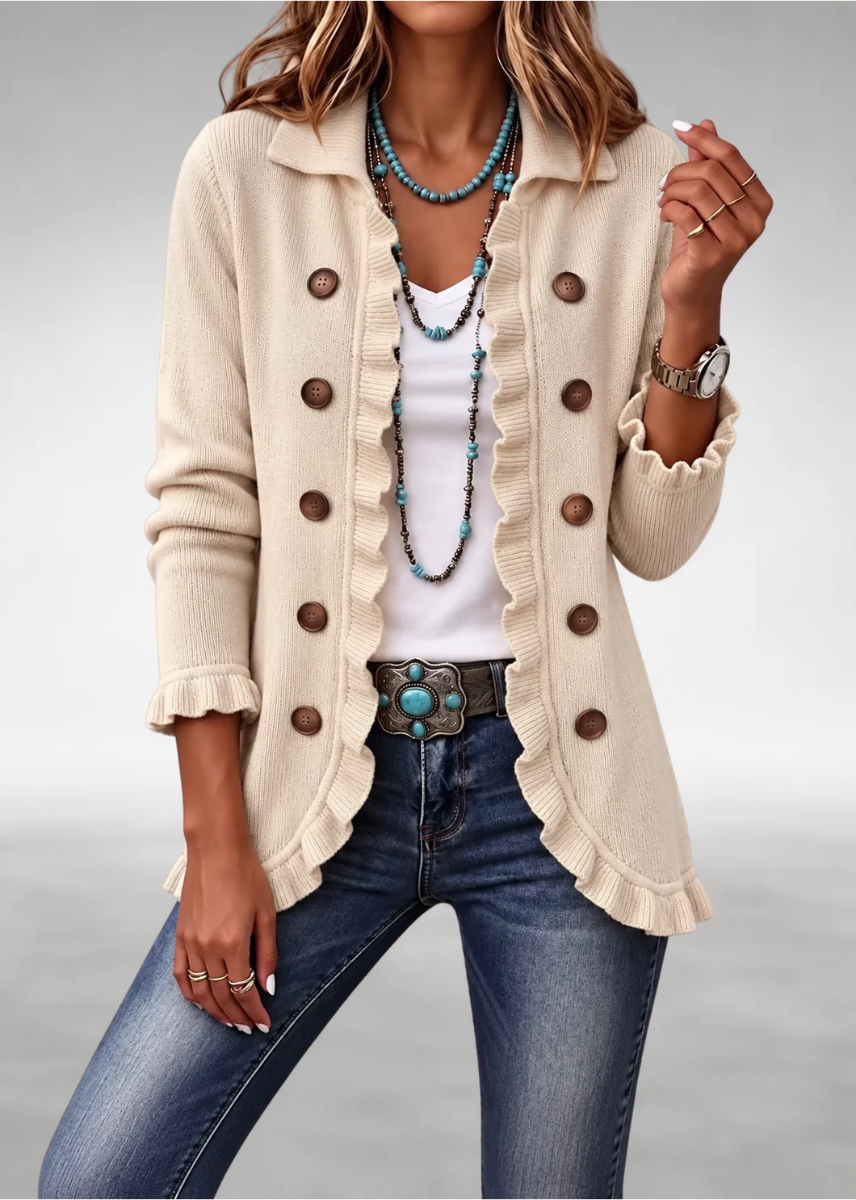 Eve | Cardigan classique à volants