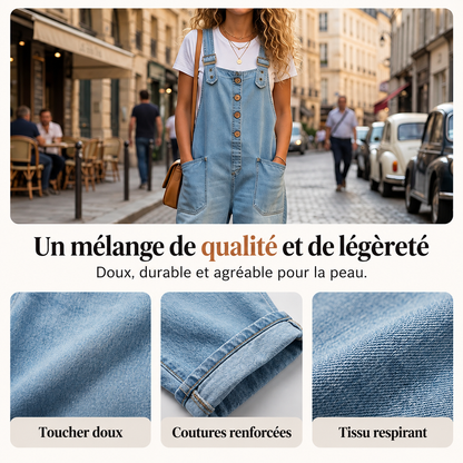 Amandine | Salopette en jean à coupe décontractée
