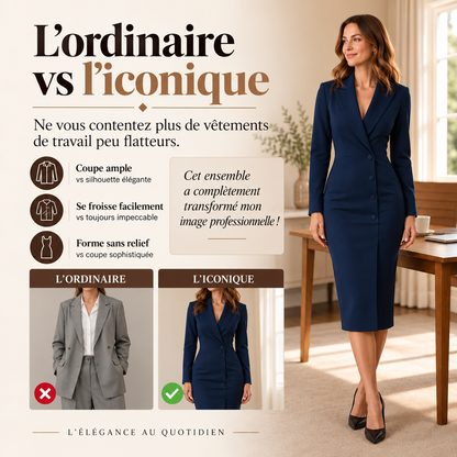 Delphine | Robe blazer asymétrique élégante