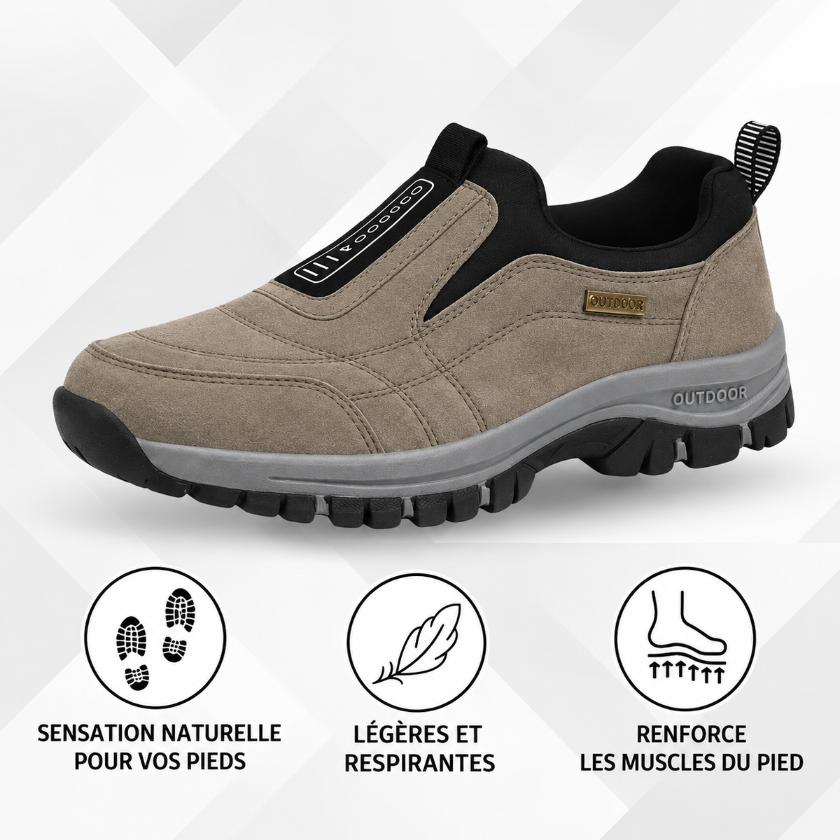 Bastien | Chaussures décontractées sans lacets, antidérapantes et orthopédiques