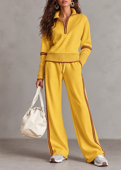 Cléophée | Ensemble confortable à col zippé et pantalon large