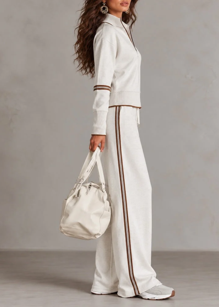 Cléophée | Ensemble confortable à col zippé et pantalon large