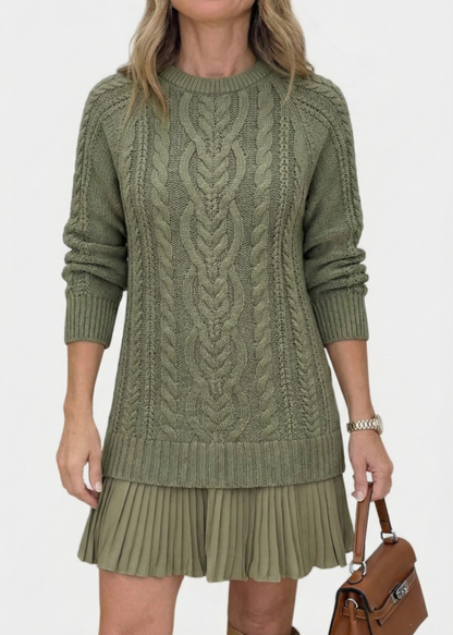 Odette | Robe pull en maille torsadée