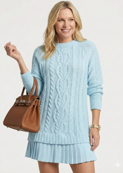 Odette | Robe pull en maille torsadée