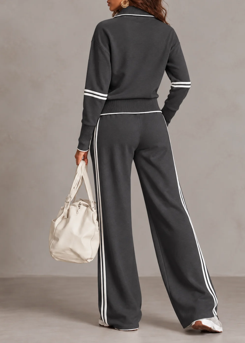 Cléophée | Ensemble confortable à col zippé et pantalon large