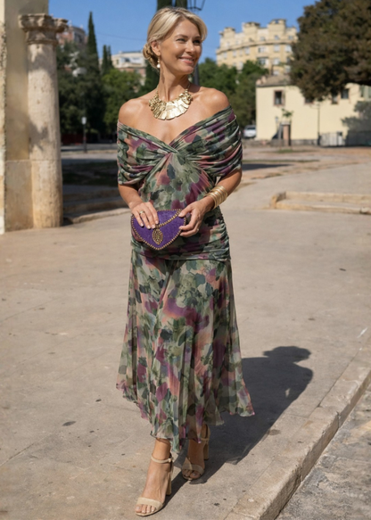Aurélie | Robe longue à épaules dénudées