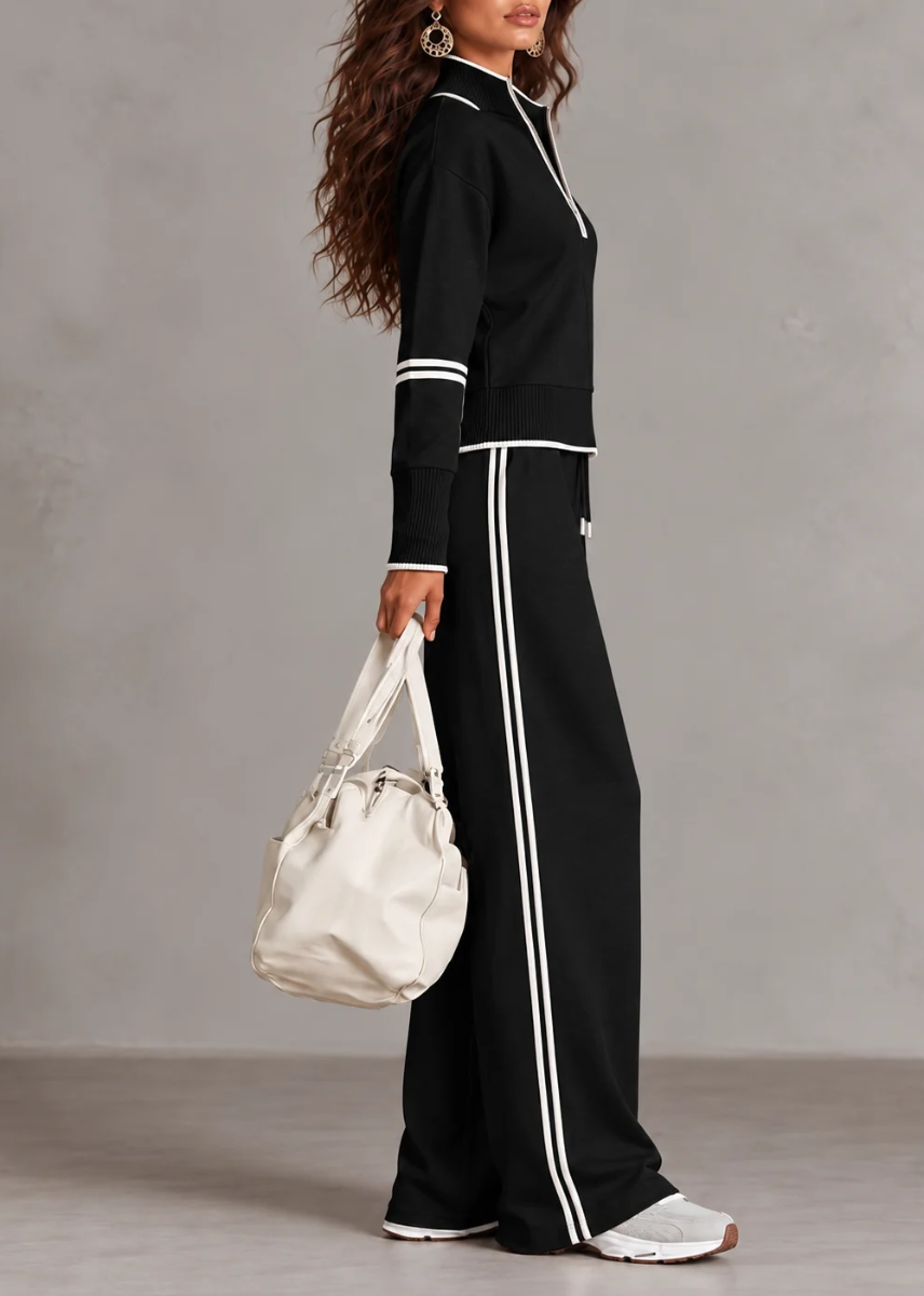 Cléophée | Ensemble confortable à col zippé et pantalon large