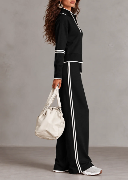 Cléophée | Ensemble confortable à col zippé et pantalon large