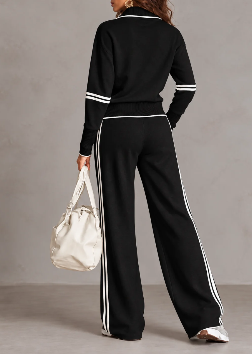 Cléophée | Ensemble confortable à col zippé et pantalon large