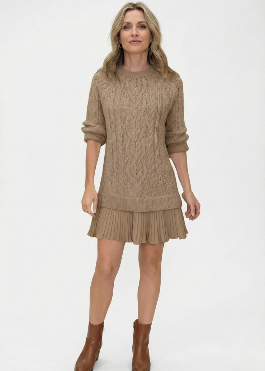 Odette | Robe pull en maille torsadée