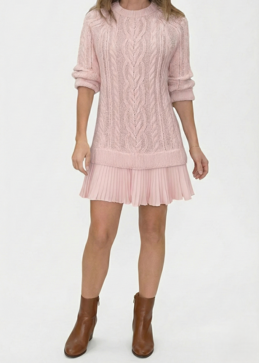 Odette | Robe pull en maille torsadée