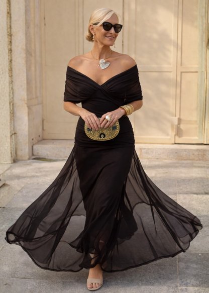 Aurélie | Robe longue à épaules dénudées