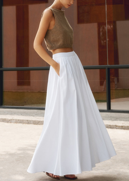Margot | Jupe longue plissée taille haute