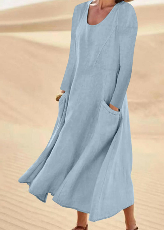 Garance | Robe longue fluide à manches longues