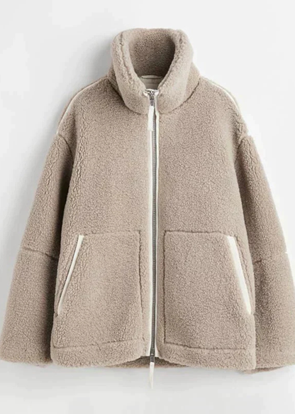 Charlotte | Veste teddy oversize à col montant