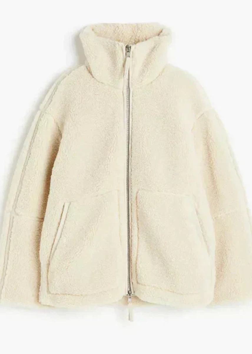 Charlotte | Veste teddy oversize à col montant