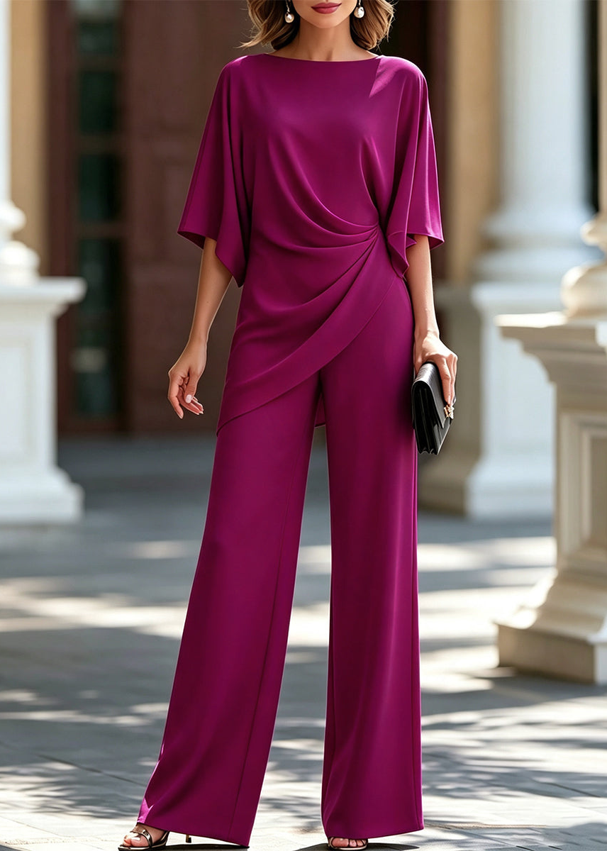 Élodie | Ensemble blouse drapée et pantalon large
