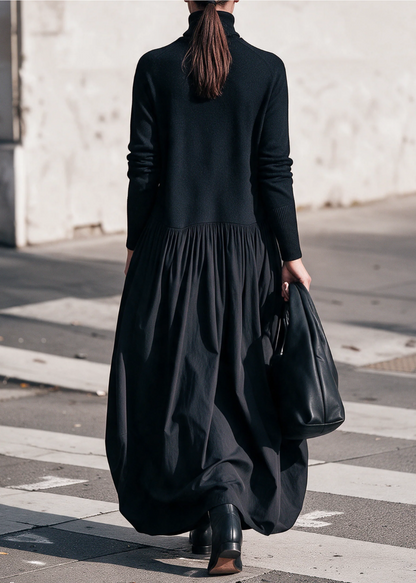 Ariane | Robe longue oversize à col montant et poches