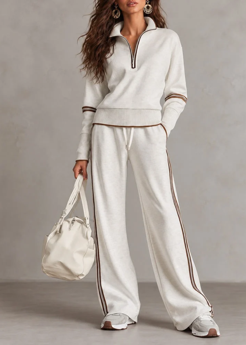 Cléophée | Ensemble confortable à col zippé et pantalon large