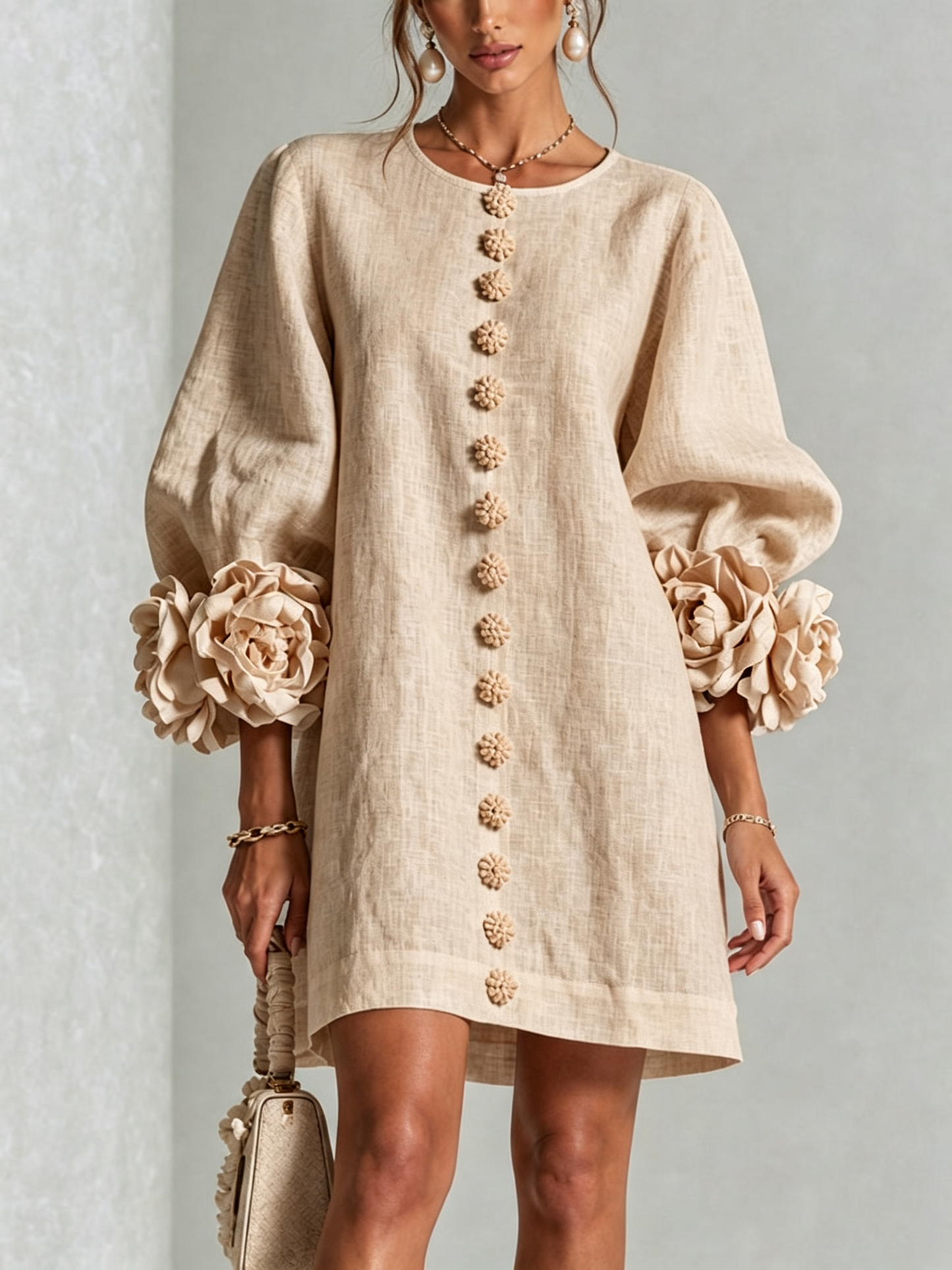 Perle | Mini robe noire imprimé marbre doré et dentelle crochet