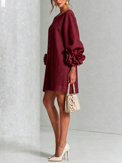 Perle | Mini robe noire imprimé marbre doré et dentelle crochet