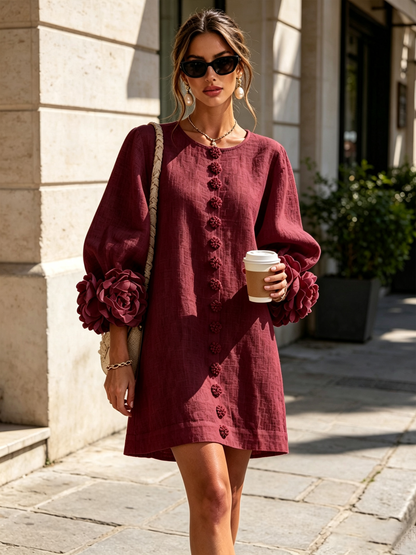 Perle | Mini robe noire imprimé marbre doré et dentelle crochet