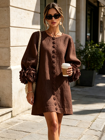 Perle | Mini robe noire imprimé marbre doré et dentelle crochet