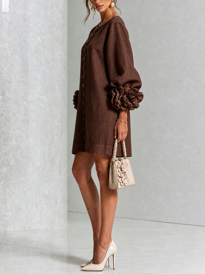 Perle | Mini robe noire imprimé marbre doré et dentelle crochet