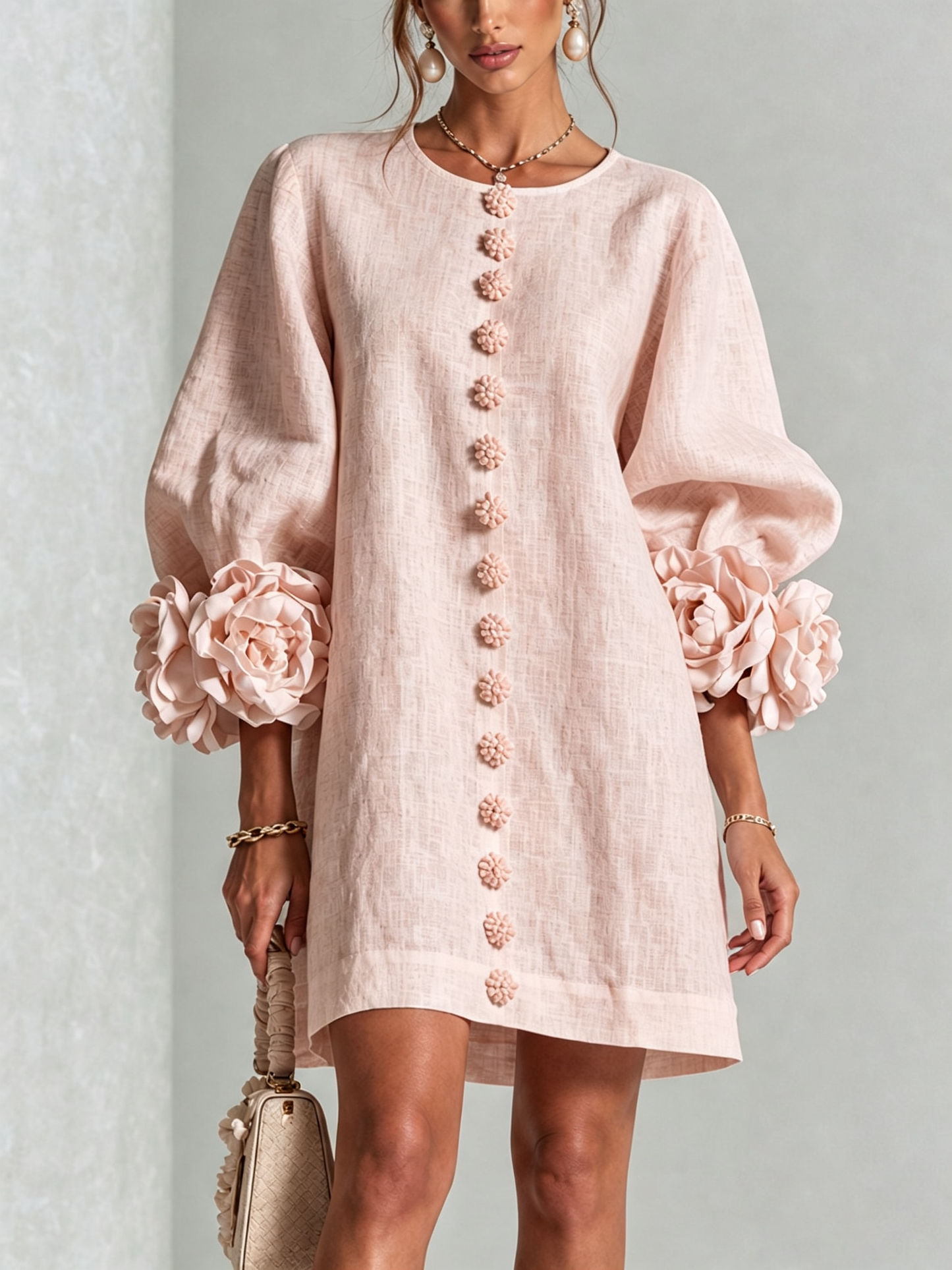 Perle | Mini robe noire imprimé marbre doré et dentelle crochet