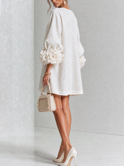 Perle | Mini robe noire imprimé marbre doré et dentelle crochet