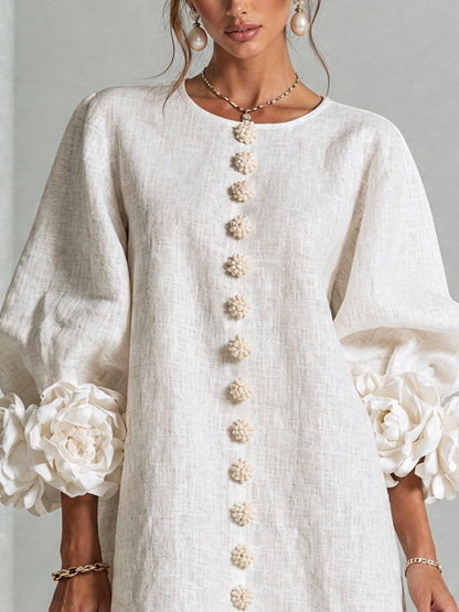 Perle | Mini robe noire imprimé marbre doré et dentelle crochet
