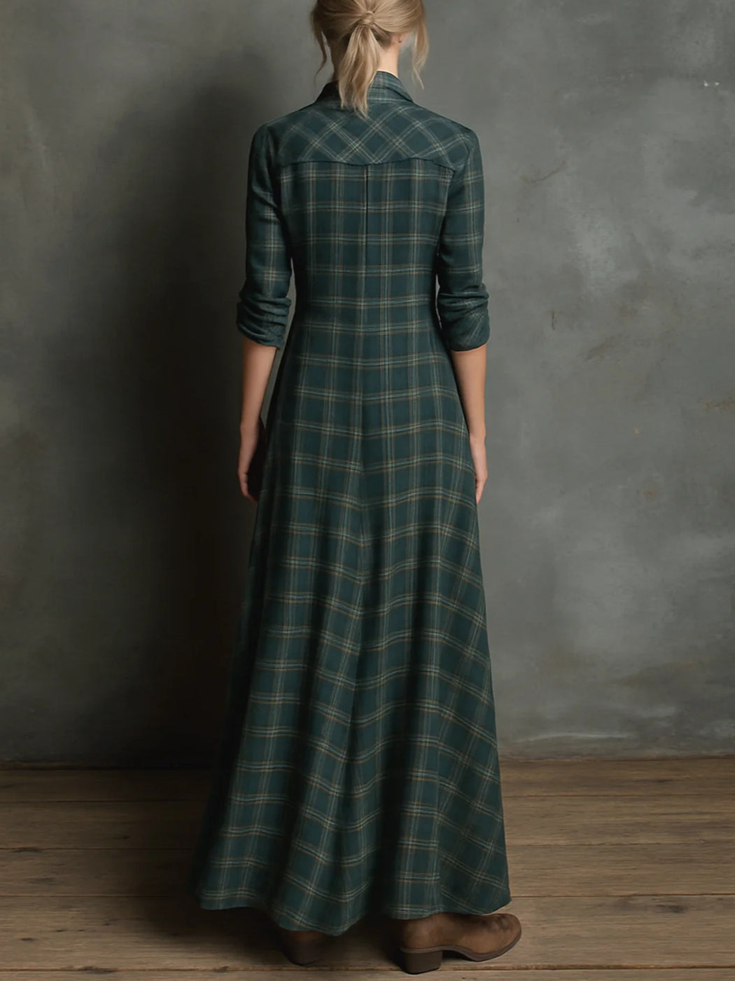 Madeleine | Robe chemise longue à carreaux vichy