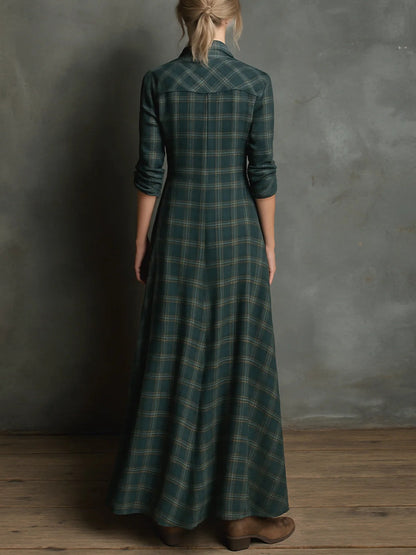 Madeleine | Robe chemise longue à carreaux vichy