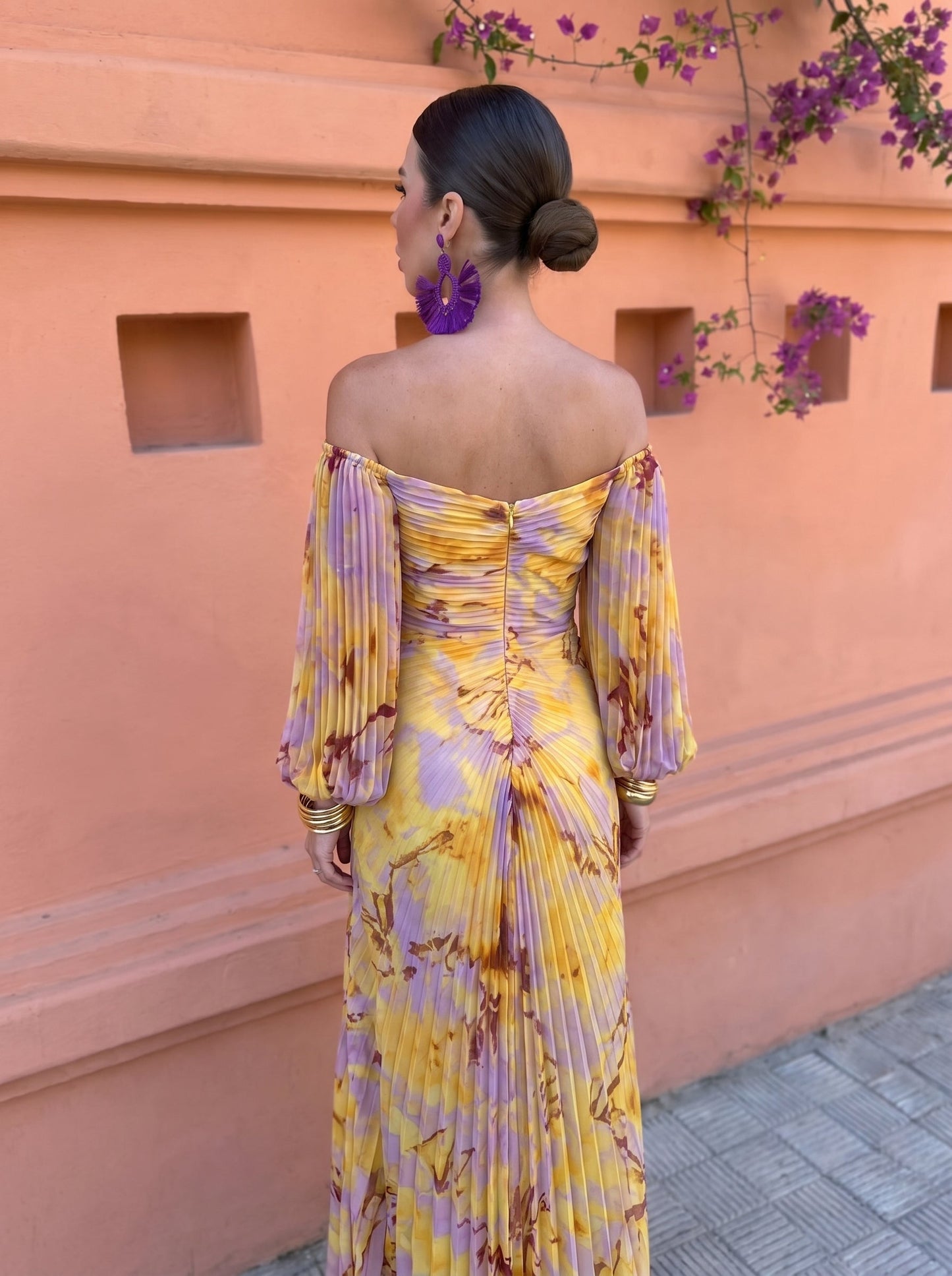 Geneviève | Robe Longue Fleurie à Décolleté Plongeant