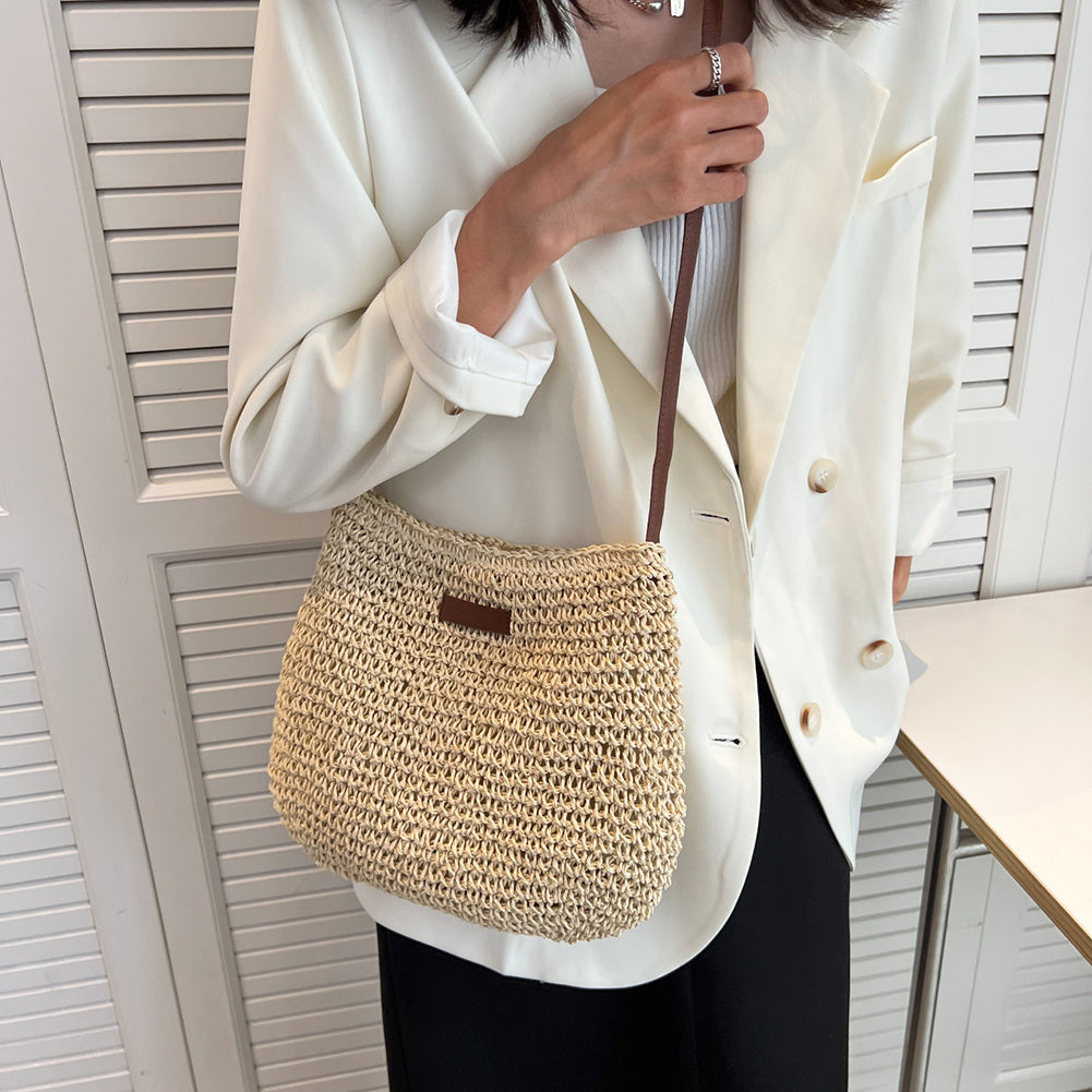 Élyne | Sac épaule tressé à double bandoulière