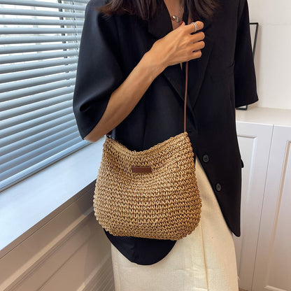 Élyne | Sac épaule tressé à double bandoulière