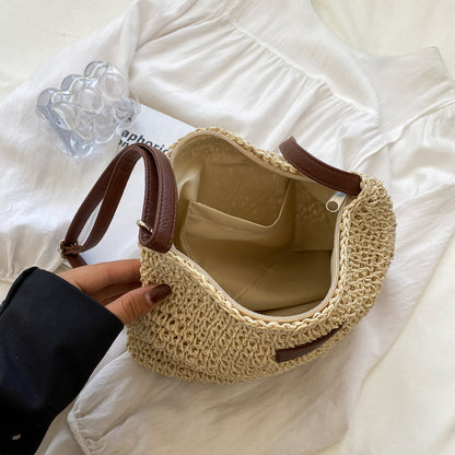 Élyne | Sac épaule tressé à double bandoulière