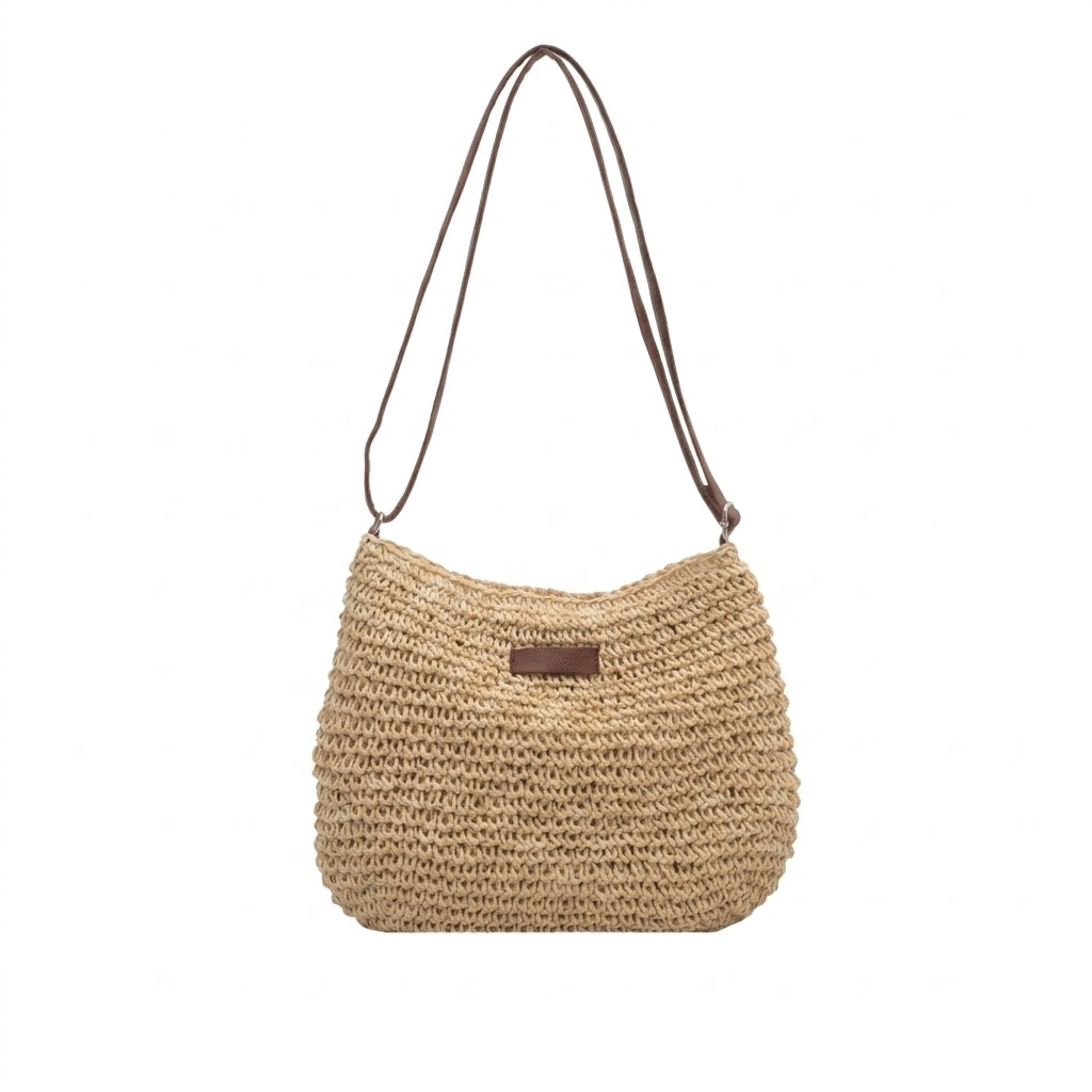 Élyne | Sac épaule tressé à double bandoulière