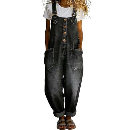 Amandine | Salopette en jean à coupe décontractée
