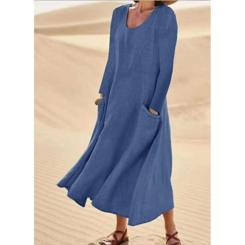 Garance | Robe longue fluide à manches longues