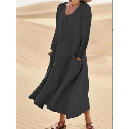 Garance | Robe longue fluide à manches longues