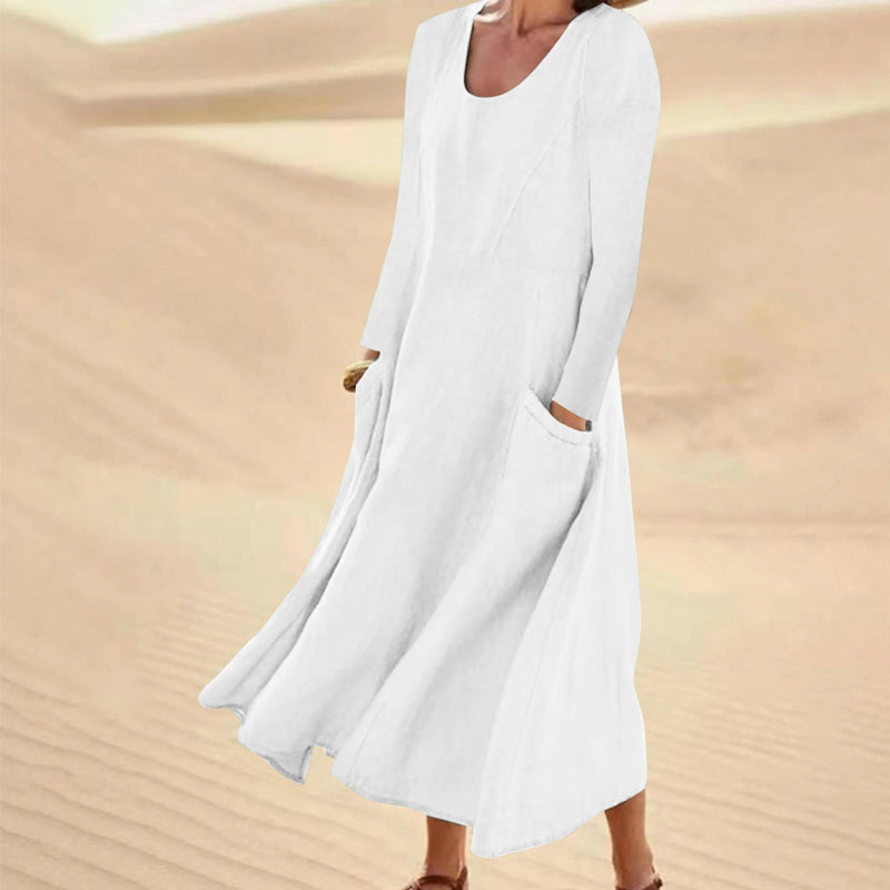 Garance | Robe longue fluide à manches longues