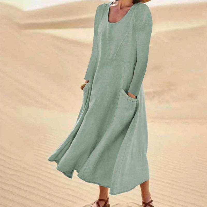 Garance | Robe longue fluide à manches longues