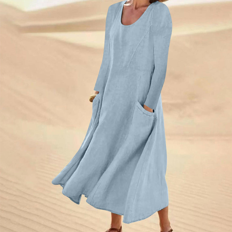 Garance | Robe longue fluide à manches longues