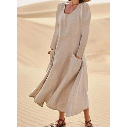 Garance | Robe longue fluide à manches longues